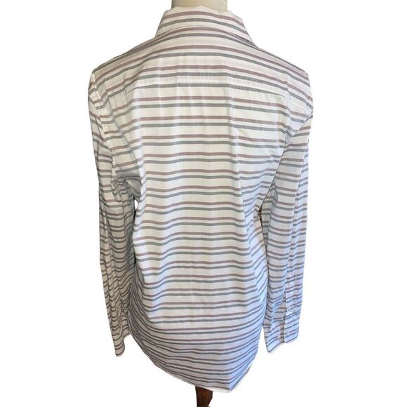 Perry Ellis Slim Fit Stretch Long Sleeve Striped Multi-Color Button Down Shirt S - Picture 4 of 8